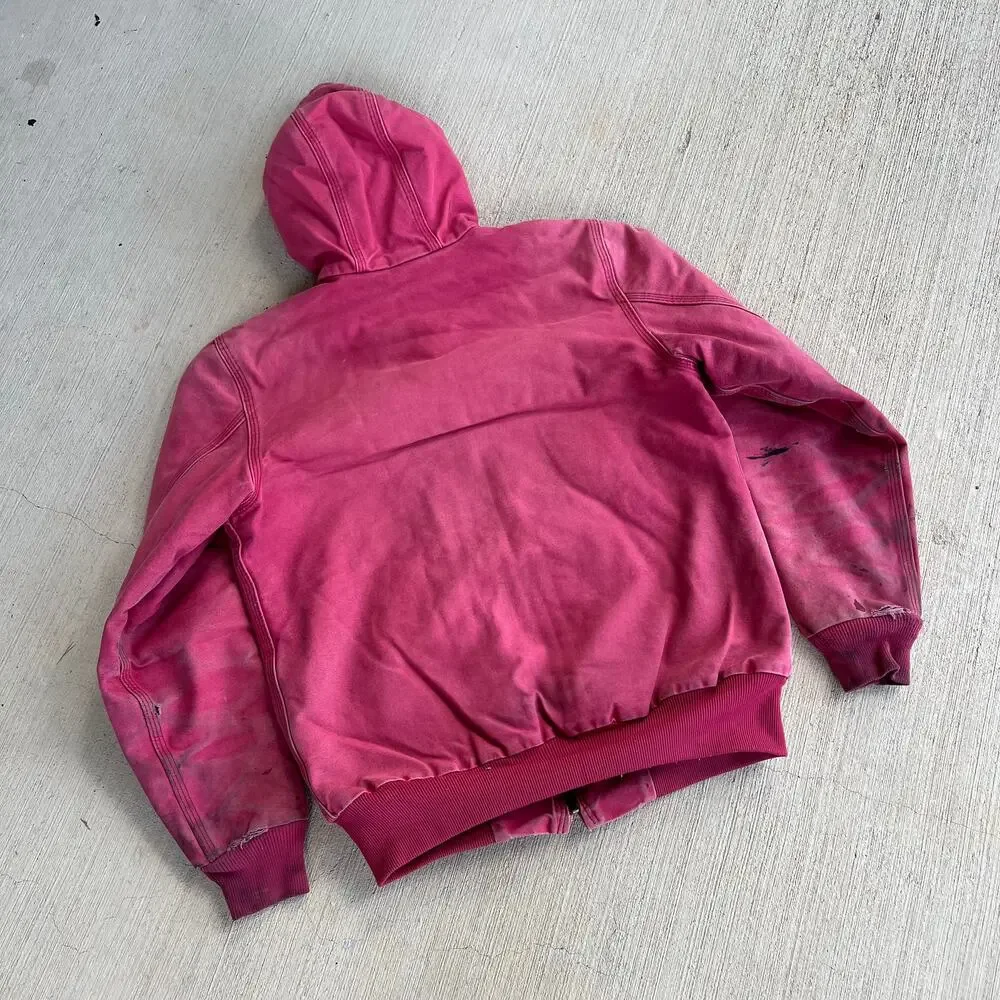 Carhartt WOMENS WJ130 pink hooded work wear jacket